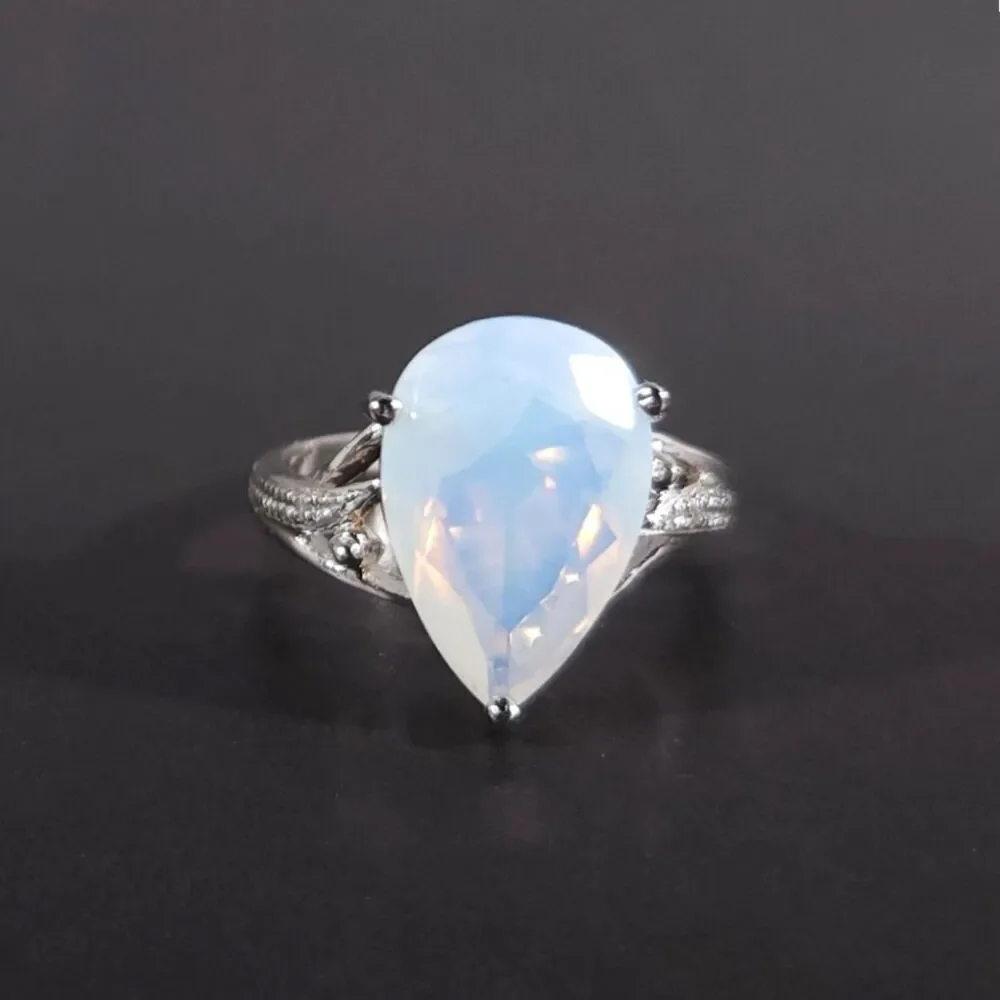 Opal Ring Sterling Silver Size 6-3/4